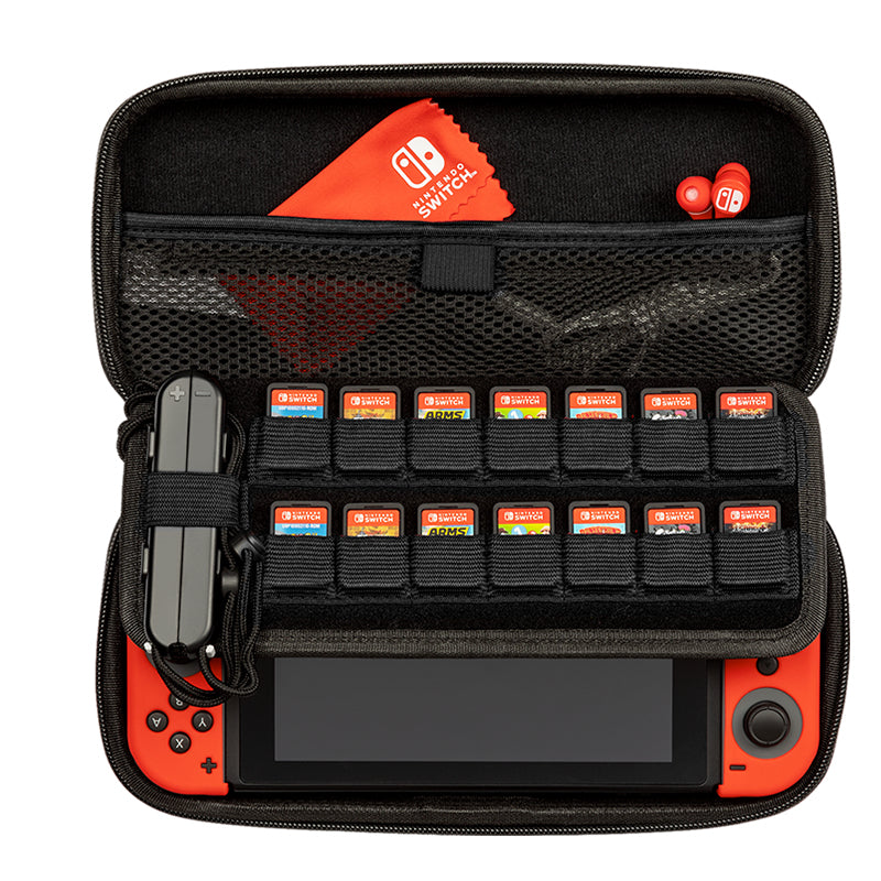 PDP Hartschalenkoffer – Halbstarr, 14 Kartenfächer – für Nintendo Switch/ Switch Lite/ Switch OLED – Schwarz