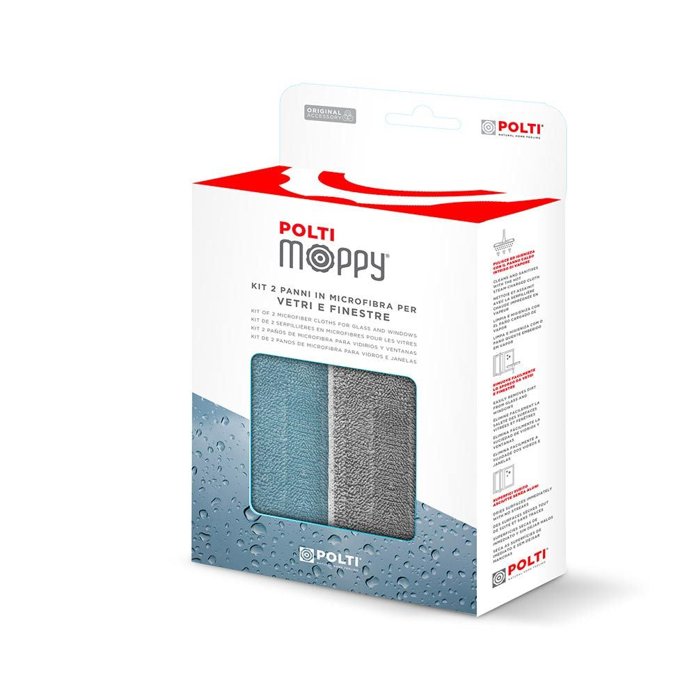 Polti Moppy Mopp-Pad – Grau – Polyamid – 2er-Set