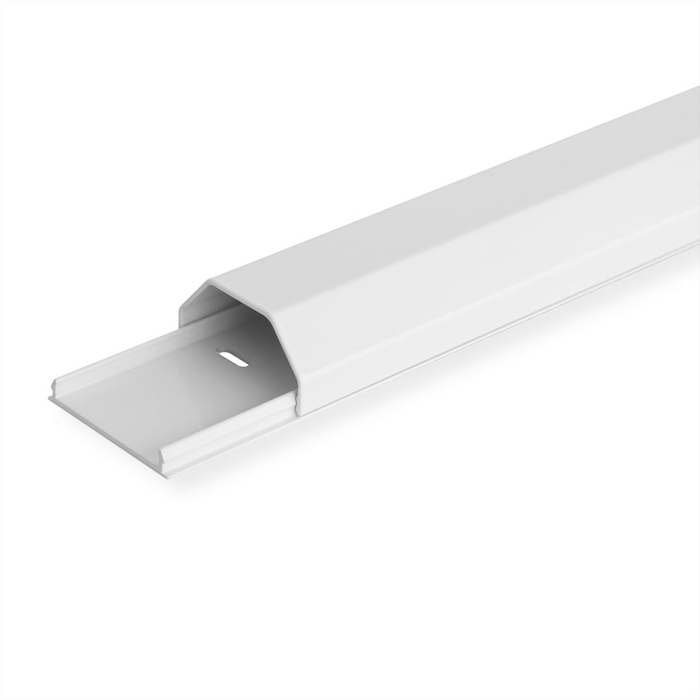 ROLINE Wandkanal – 50×26 mm – 1,1 m – Aluminium – Weiss, Schraubbefestigung