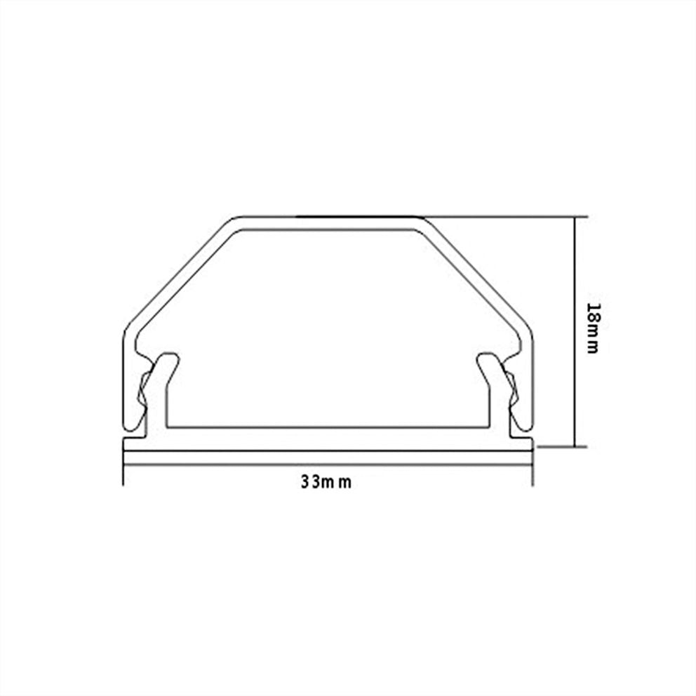 ROLINE Kabelbrücke 1 Kanal – 33×18 mm, L 1100 mm – Aluminium – Weiss