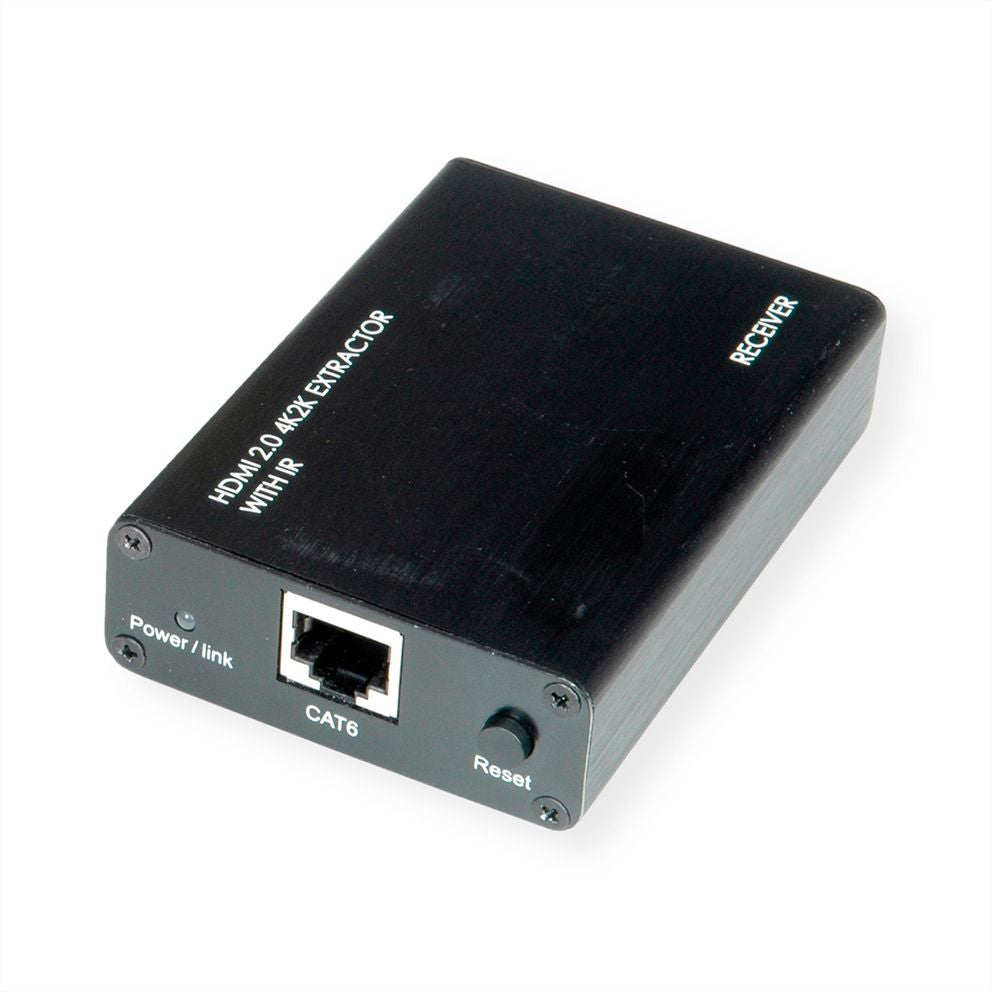 ROLINE HDMI Extender-Kit – 4K @ 60 Hz bis 30 m, Full HD bis 45 m, über Cat6A-Kabel, Sender + Empfänger