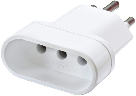 Brennenstuhl 1081592401 Reiseadapter Typ J (CH) zu Typ L (IT) – 3-polig, Weiss