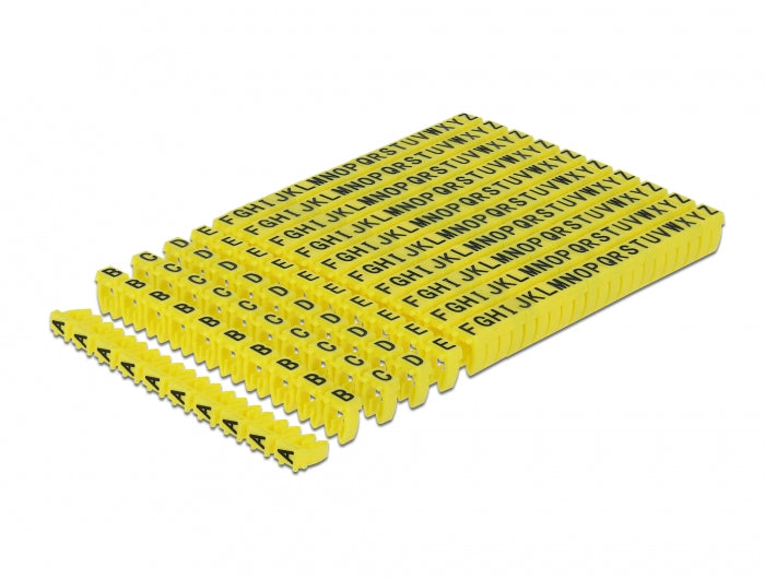 DeLOCK Kabelhalter A–Z – PVC – Gelb – Ø bis 6 mm – 260 Stück