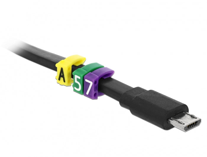 DeLOCK Kabelhalter A–Z – PVC – Gelb – Ø bis 6 mm – 260 Stück