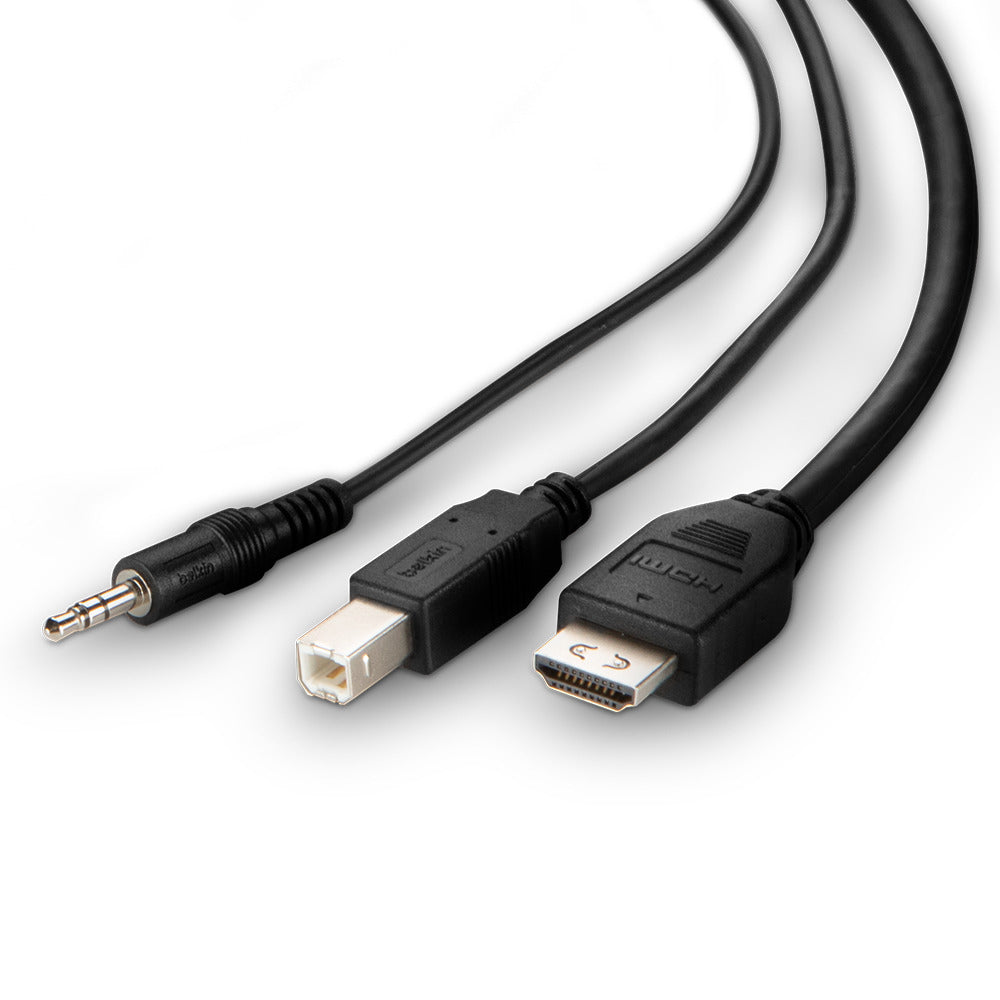 Belkin F1DN1CCBL-DH6t Kabel DVI zu HDMI, USB-A/USB-B (Tastatur/Maus), 1,8 m – Schwarz, vergoldete Kontakte