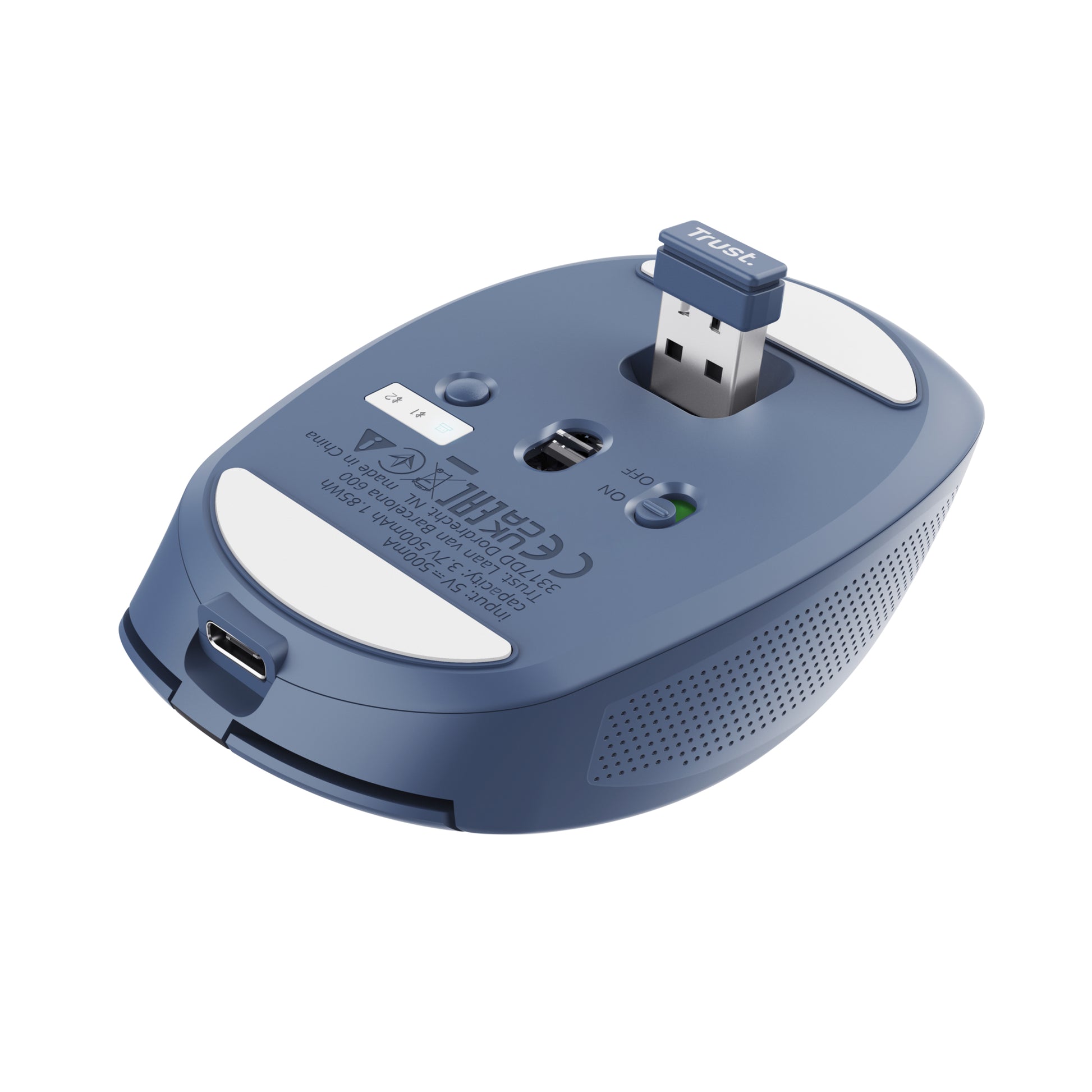 Trust Ozaa Multiconnect – Maus – Kabellos (Bluetooth/2,4 GHz), rechts, Blau