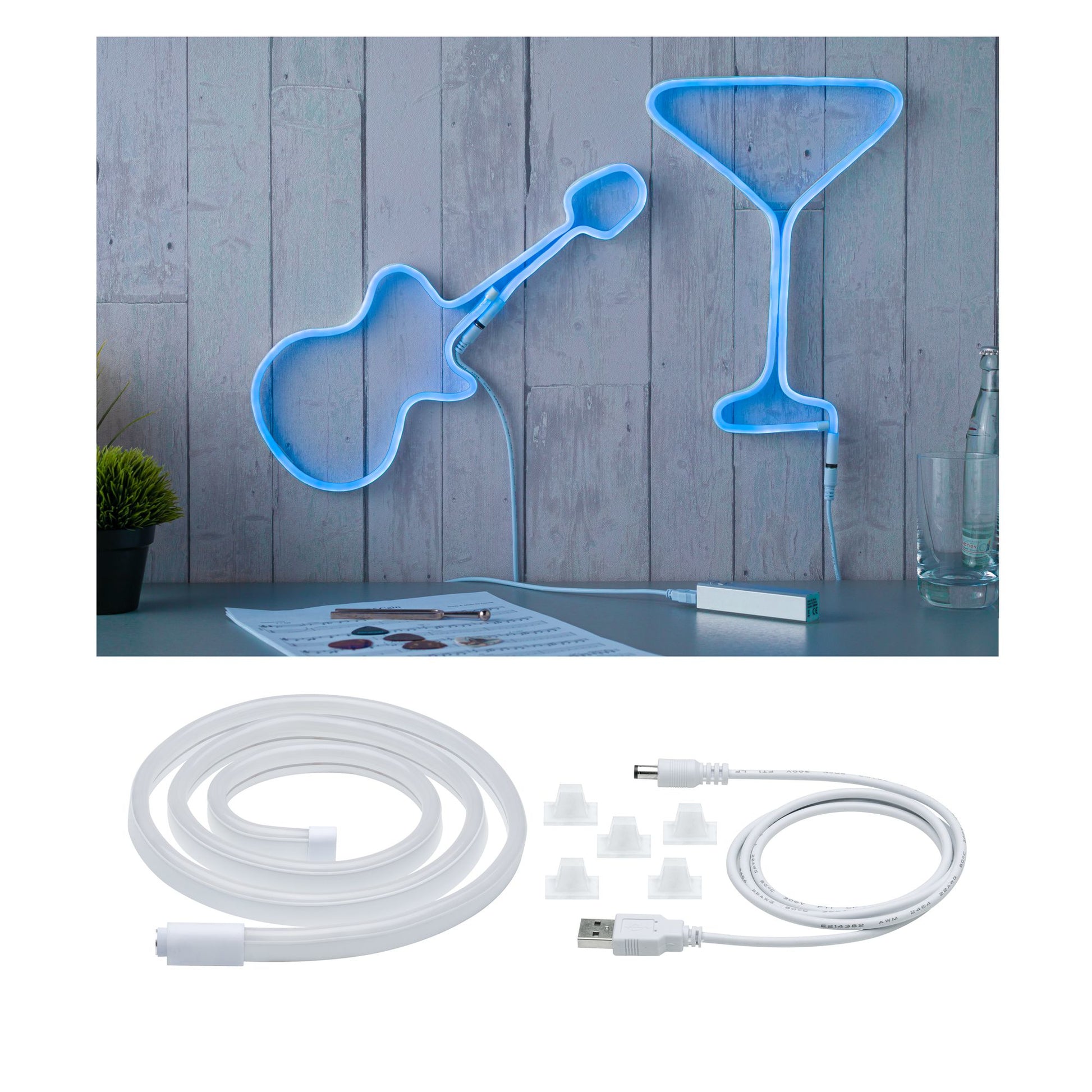 Paulmann LED-Stripe Neon Colorflex – 1 m, 10 lm, 4,5 W, blau, weiss, USB