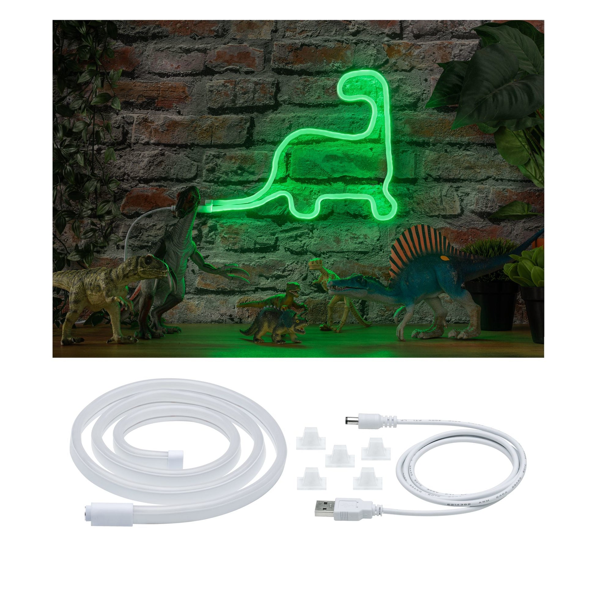 Paulmann LED-Strip Neon Colorflex – 1 m, 10 lm, 4,5 W, grün, weiss, USB