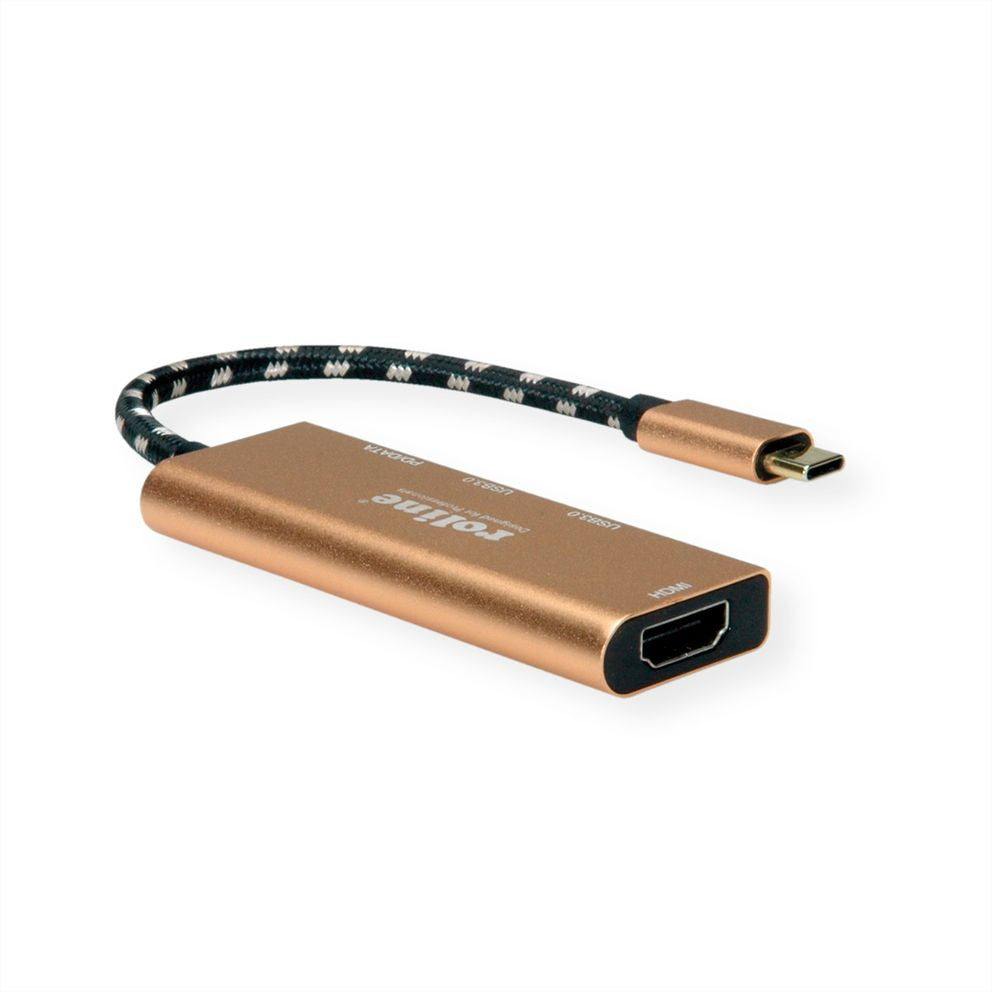 ROLINE GOLD Dockingstation – USB-C, 1× HDMI, 2× USB-A, für MacBook/Ultrabook/Notebook