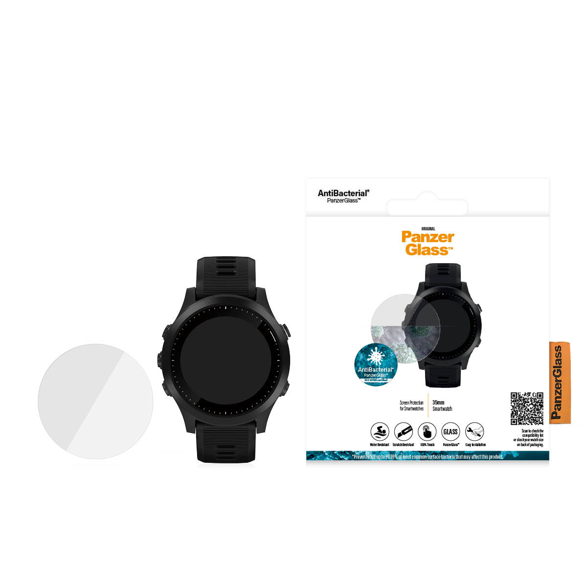 PanzerGlass Displayschutz (Panzerglas) – für Garmin Forerunner 55/245/45 und andere