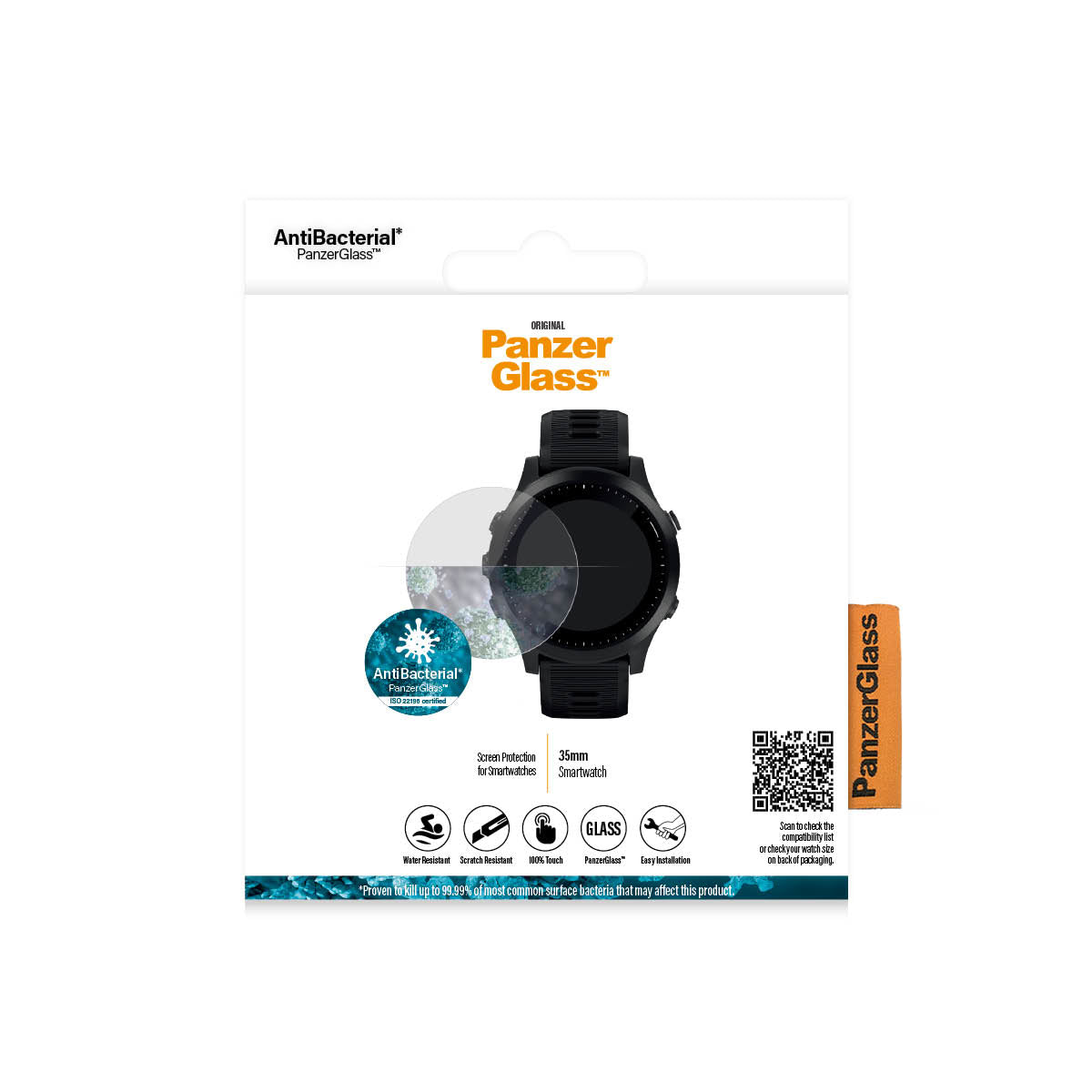 PanzerGlass Displayschutz (Panzerglas) – für Garmin Forerunner 55/245/45 und andere