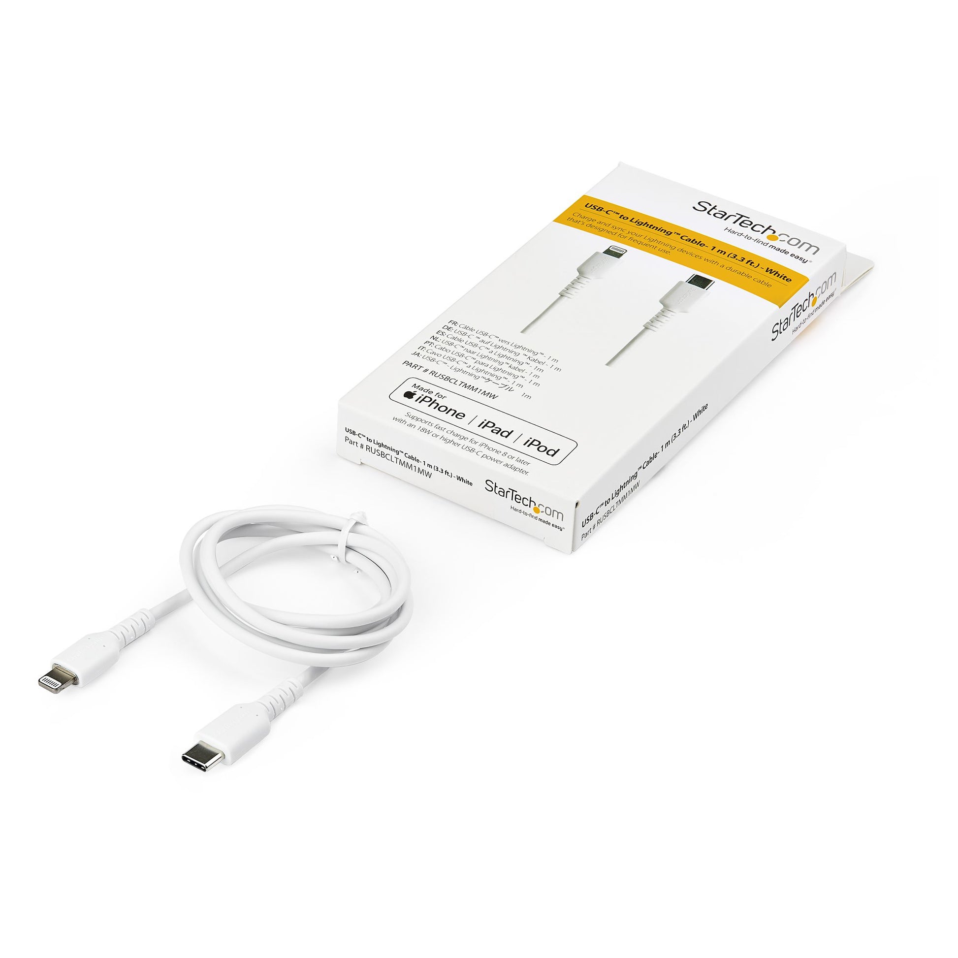 StarTech.com Daten- & Ladekabel – USB-C auf Lightning 1 m, MFi-zertifiziert – für iPhone/iPad