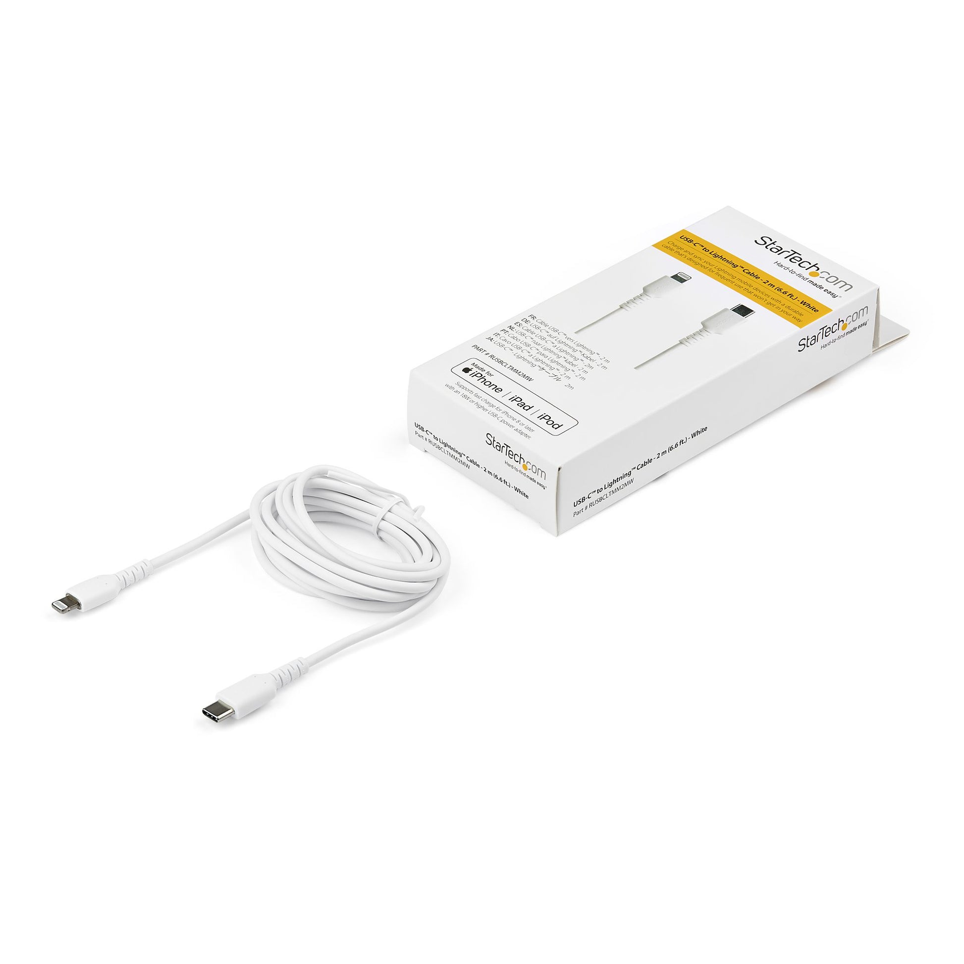 StarTech.com Kabel – USB-C auf Lightning 2 m, MFi-zertifiziert – für iPhone/iPad