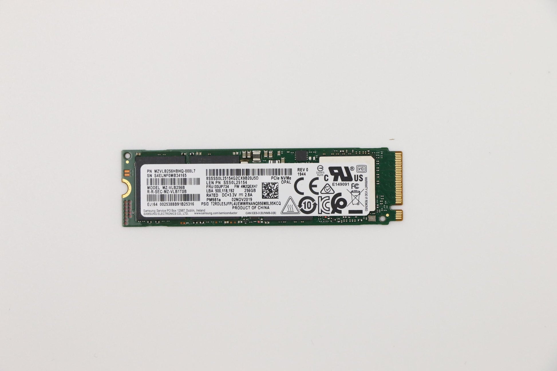 Lenovo M.2 2280 SSD – 256 GB, PCIe NVMe, OPAL 2.0
