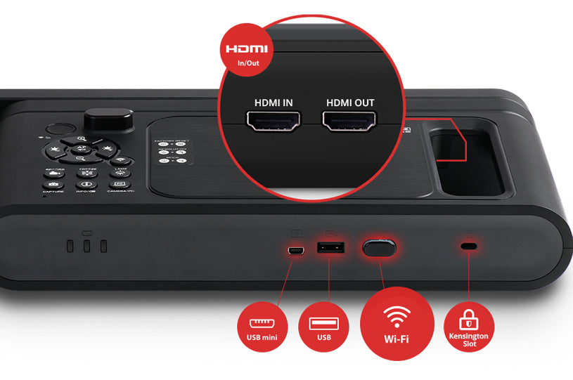 AVer M70W – Visualizer/Dokumentenkamera, 4K60, 10× optischer Zoom, 480×345 mm Aufnahmebereich, USB, schwarz