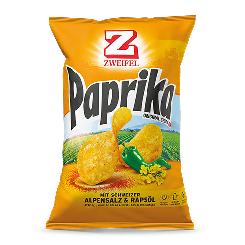 Zweifel Chips – Paprika, vegan, glutenfrei, Beutel, 175 g