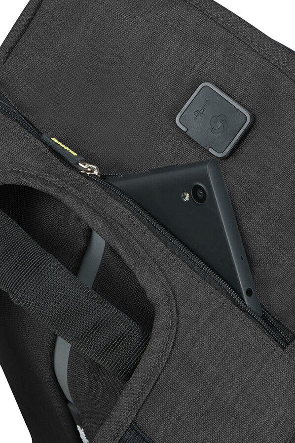 Samsonite Securipak Notebook-Rucksack – 17 l, USB-Port, Aufsteckfunktion, Kunststoff, Schwarz