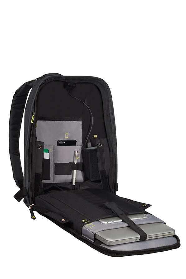 Samsonite Securipak Notebook-Rucksack – 17 l, USB-Port, Aufsteckfunktion, Kunststoff, Schwarz