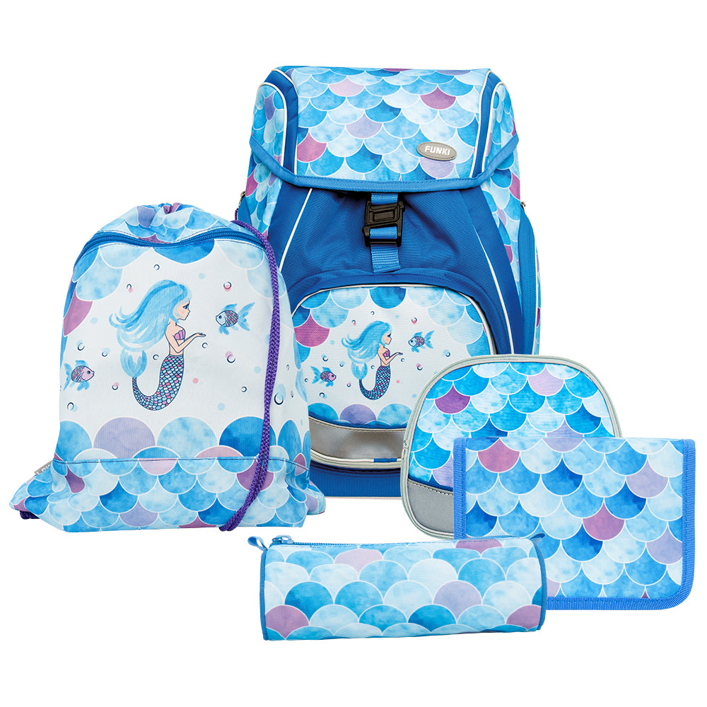 Funki Schulrucksack-Set Flexy-Bag – 5-teilig – Meerjungfrau