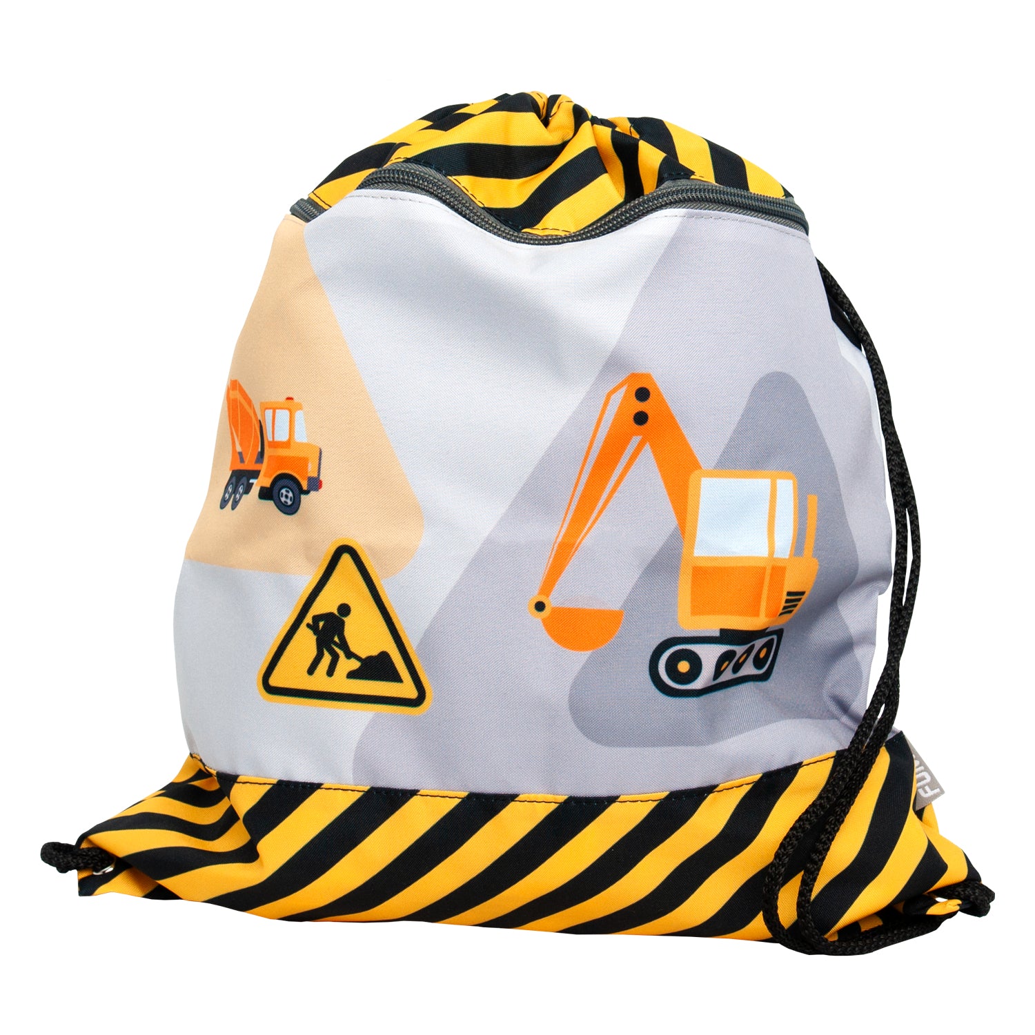Funki Sportbeutel – 12 l, Motiv Under Construction, wasserabweisend, 36 × 42 cm
