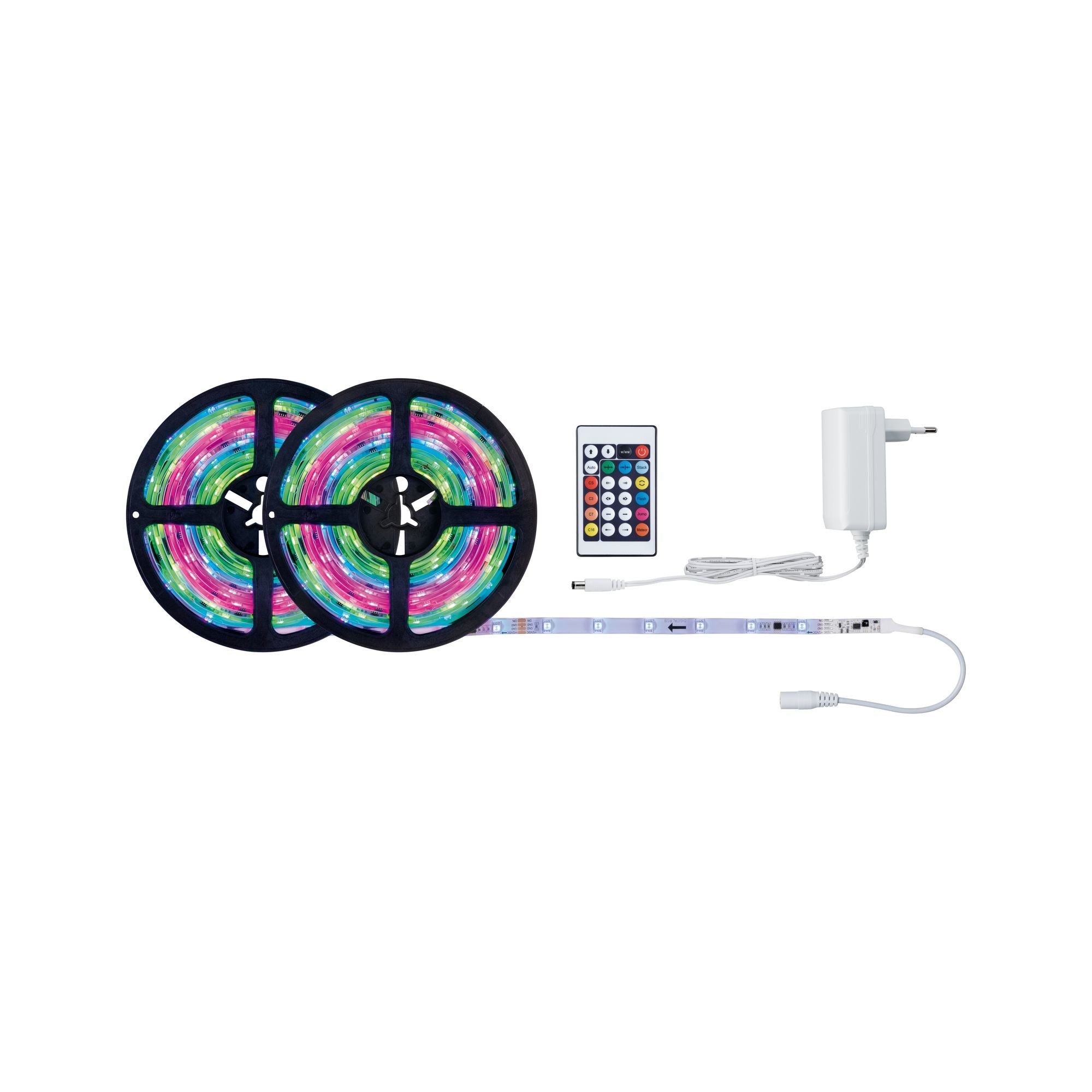 Paulmann LED-Strip – 2er Pack, 10 m, 650 lm, 17 W, RGB, dimmbar, weiss, Fernbedienung