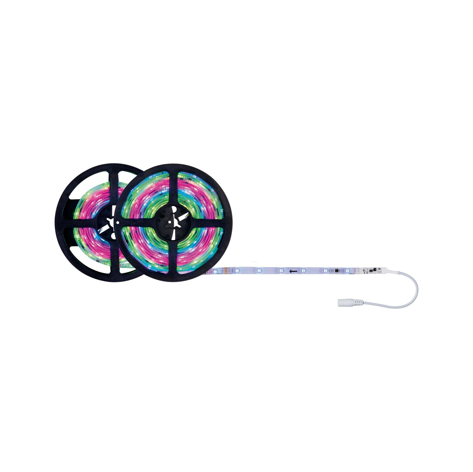 Paulmann LED-Strip – 2er Pack, 7,5 m, 494 lm, 15 W, RGB, dimmbar, weiss, Fernbedienung, inkl. Netzteil