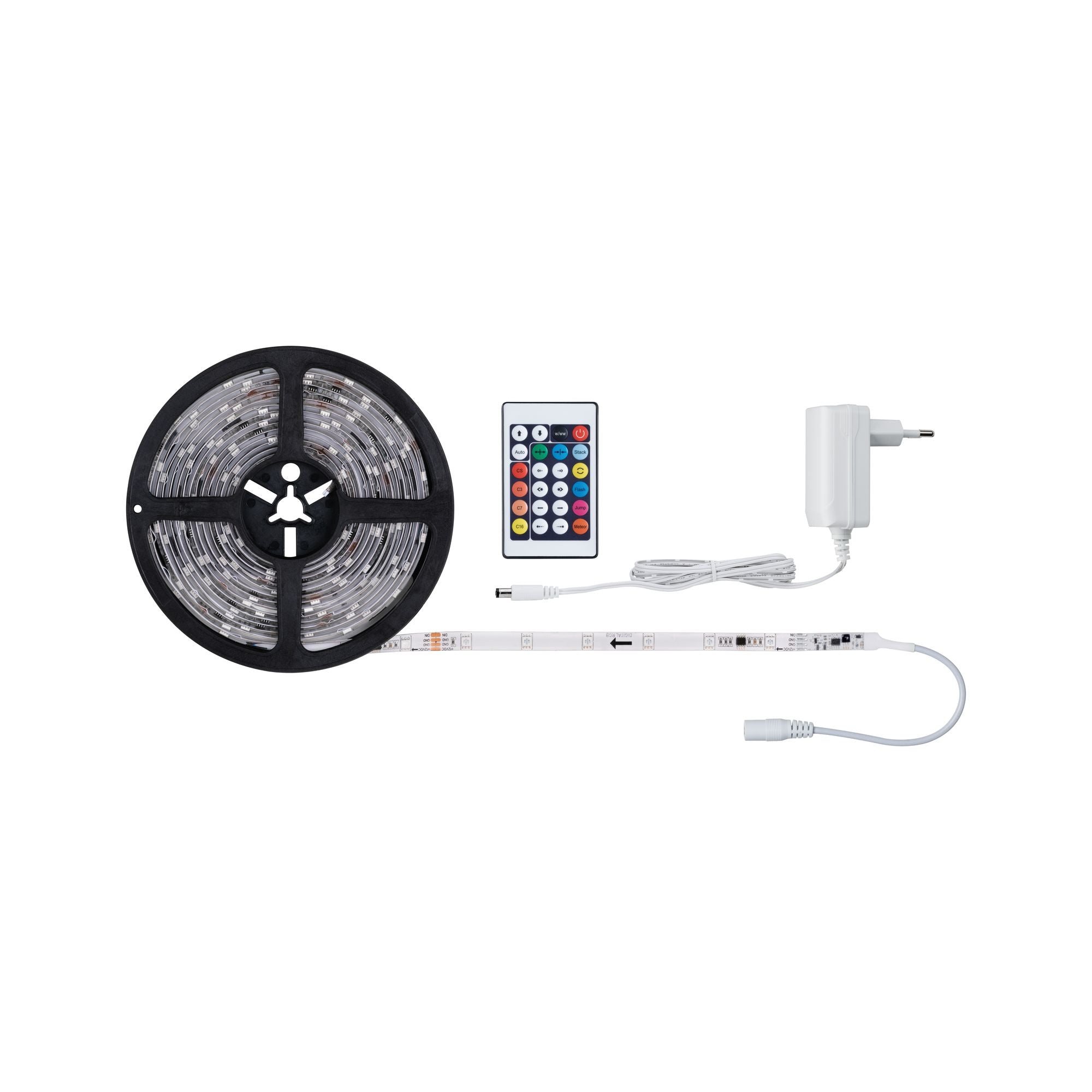 Paulmann LED-Strip – Set, 5 m, 325 lm, 10 W, RGB, dimmbar, weiss, Fernbedienung, Netzteil