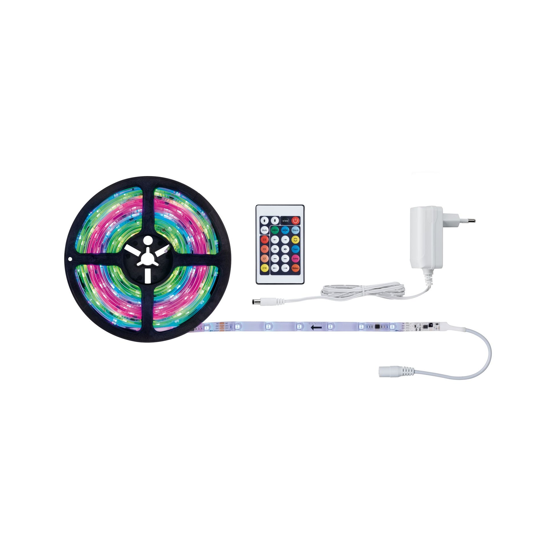Paulmann LED-Strip – Set, 5 m, 325 lm, 10 W, RGB, dimmbar, weiss, Fernbedienung, Netzteil