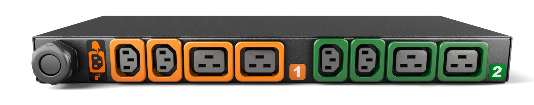 Vertiv GI30077L PDU (überwacht) 7300 W – 1U horizontal – C13/C19×8, IEC 60309 Eingang 3 m – schwarz