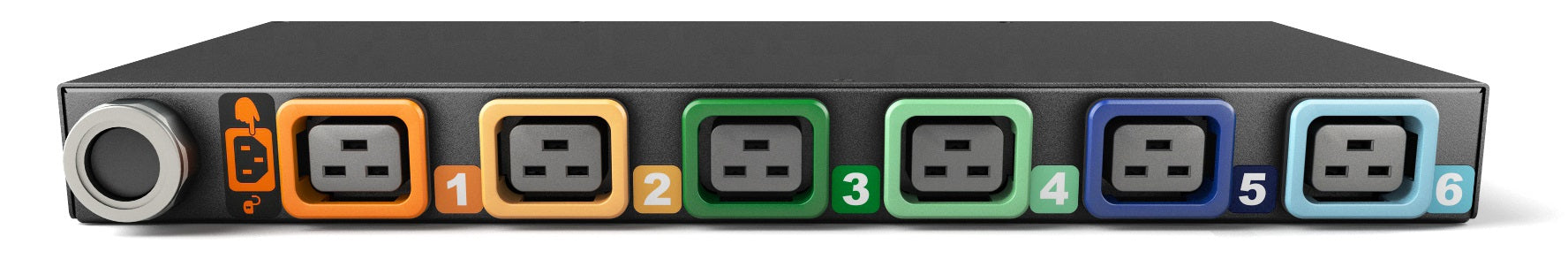 Vertiv GI30074L Rack-PDU, überwacht, 1U, dreiphasig – C19×6, Eingang IEC 60309 – 3 m Kabel – schwarz