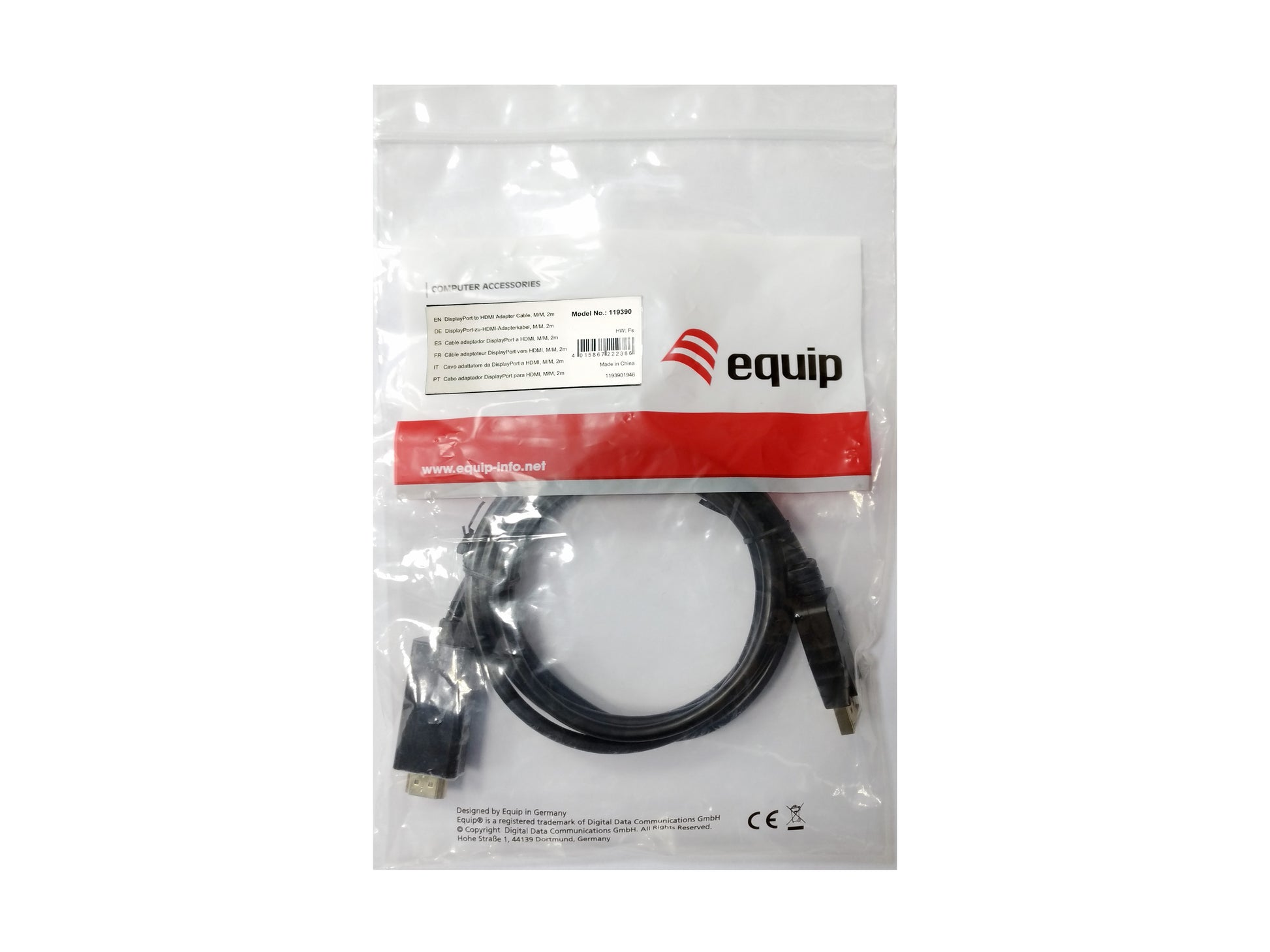 Equip DisplayPort auf HDMI Kabel HDMI 1.4 4K 30 Hz – 3 m