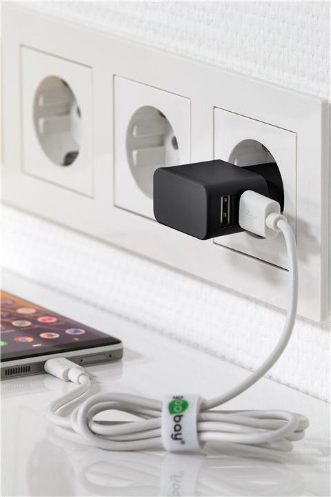 Goobay USB-Ladegerät – 12 W, 2× USB-A