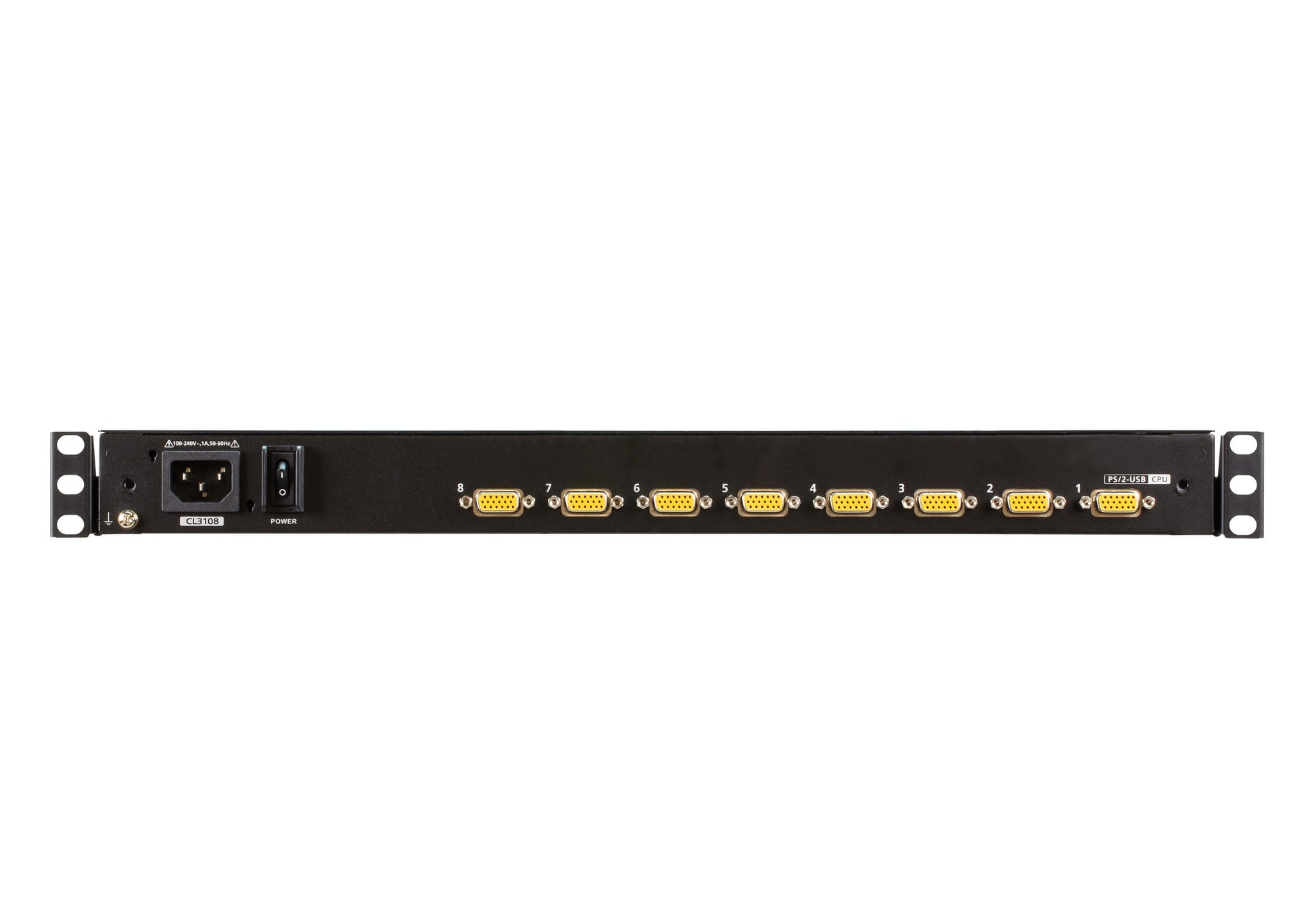 ATEN CL3108NX – KVM-Konsole (1U) – 18,5" – 1366 × 768 @ 60 Hz, VGA, 8-Port, USB & PS/2, Schwarz