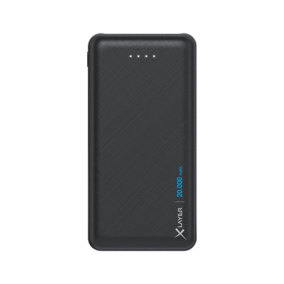 Xlayer Powerbank 20'000 mAh – 2× USB-A, schwarz