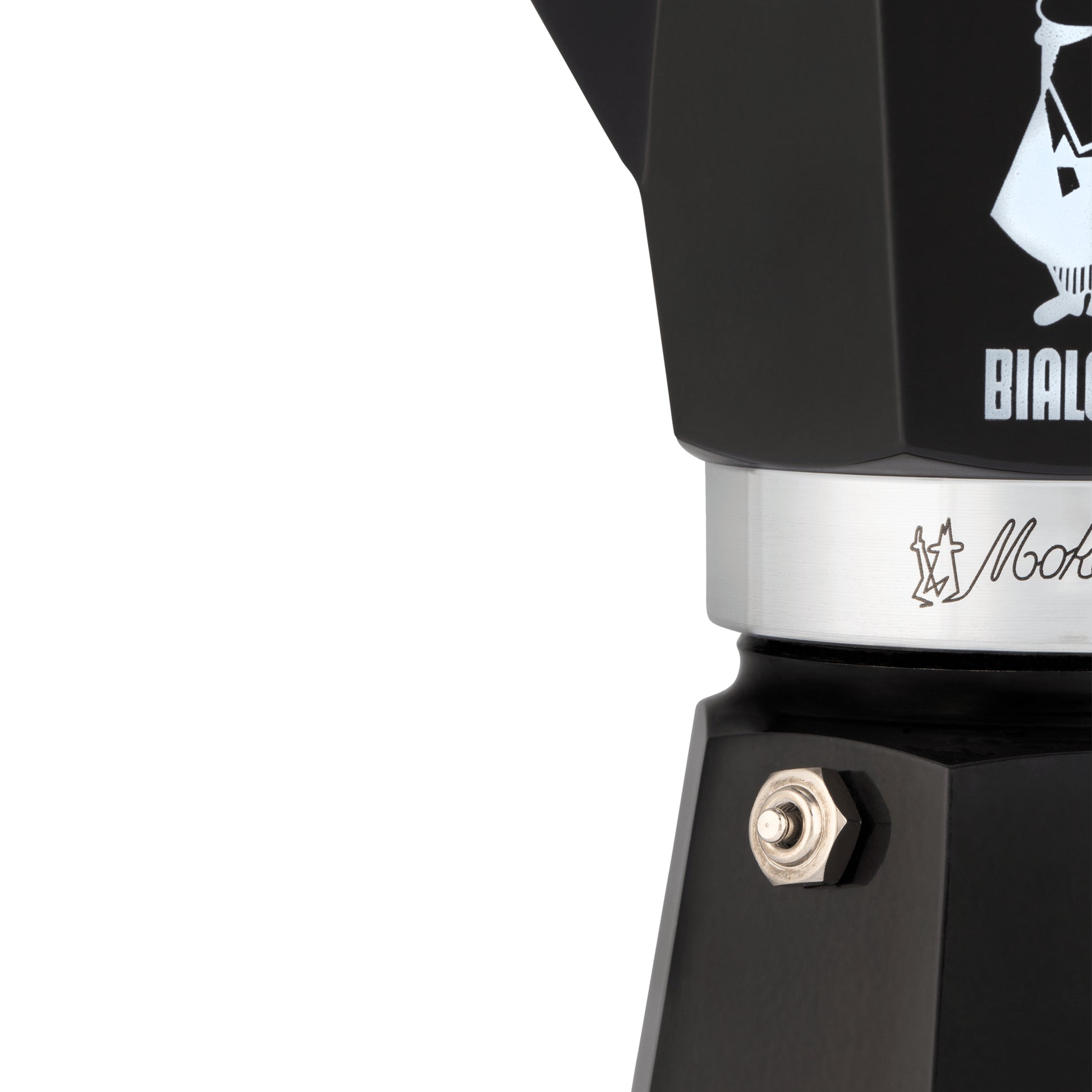Bialetti Moka Express Espressokanne – 6 Tassen, 300 ml, für Glaskeramik, Schwarz