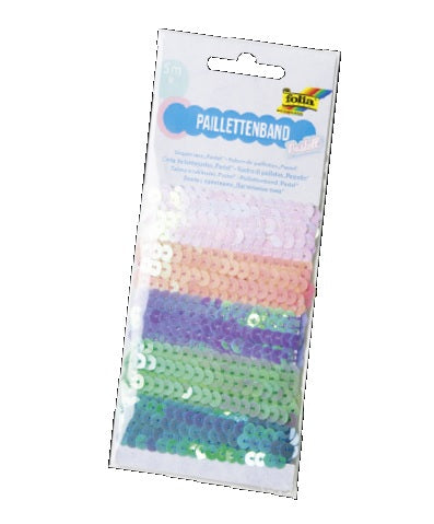 Folia Paillettenbänder – sortiert, pastell – 5 Stück – Kunststoff