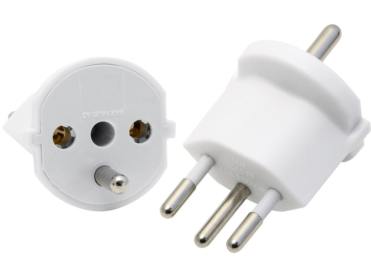 Max Hauri AG Max Hauri Adapterkabel, T12 zu Schuko, 3-polig, 10 A – weiss