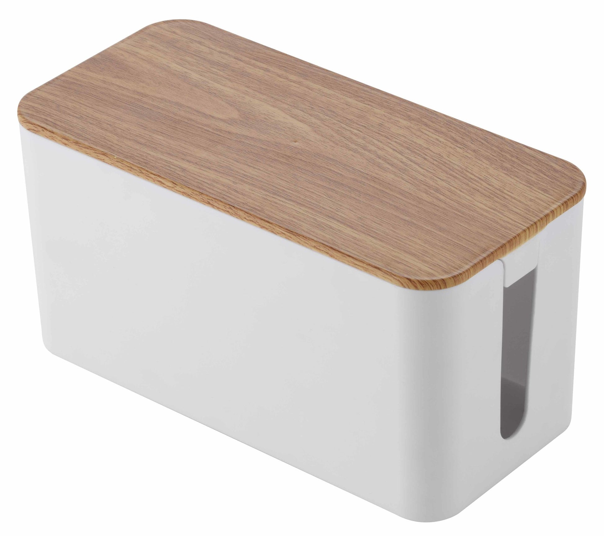 M. Schönenberger Schönenberger Steckdosenleiste, 4×T13, mit Schalter, 1,5 m, Organiserbox enthalten, IP20 – Weiss/Holz