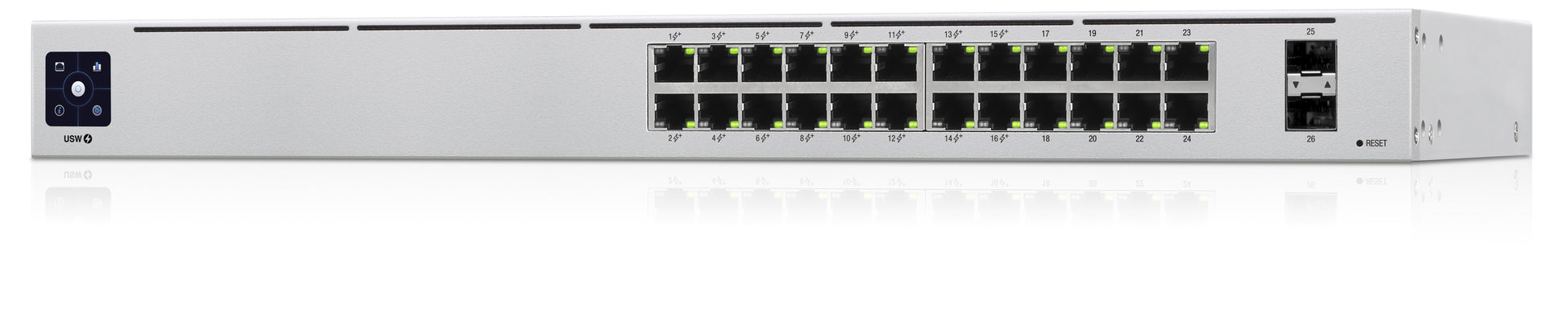 Ubiquiti UniFi – Managed Switch – 24×GbE, 2×SFP, L2+/L3, PoE+ 92 W, 1U