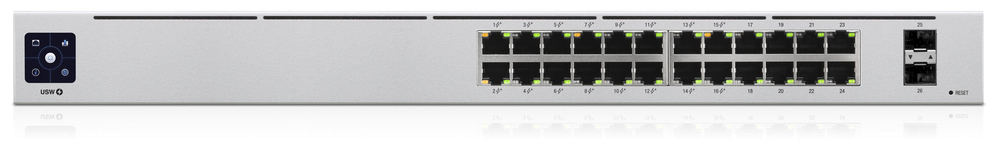 Ubiquiti UniFi – Managed Switch – 24×GbE, 2×SFP, L2+/L3, PoE+ 92 W, 1U