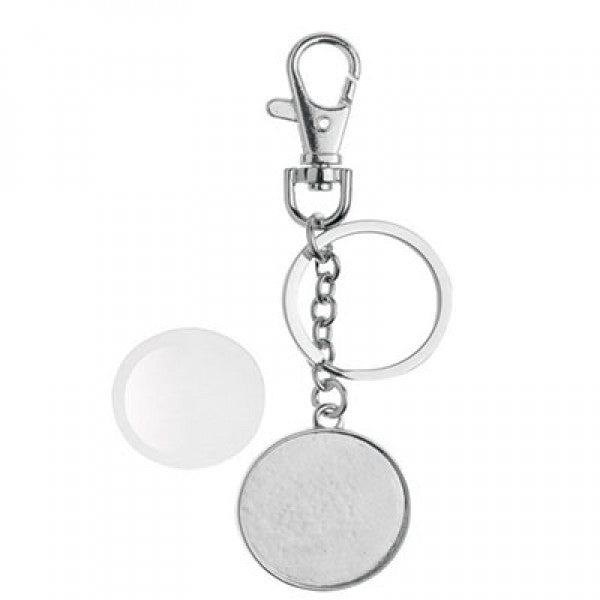GLOREX Schlüsselanhänger – doppelseitig, Metall, Silber, Ø 32 mm