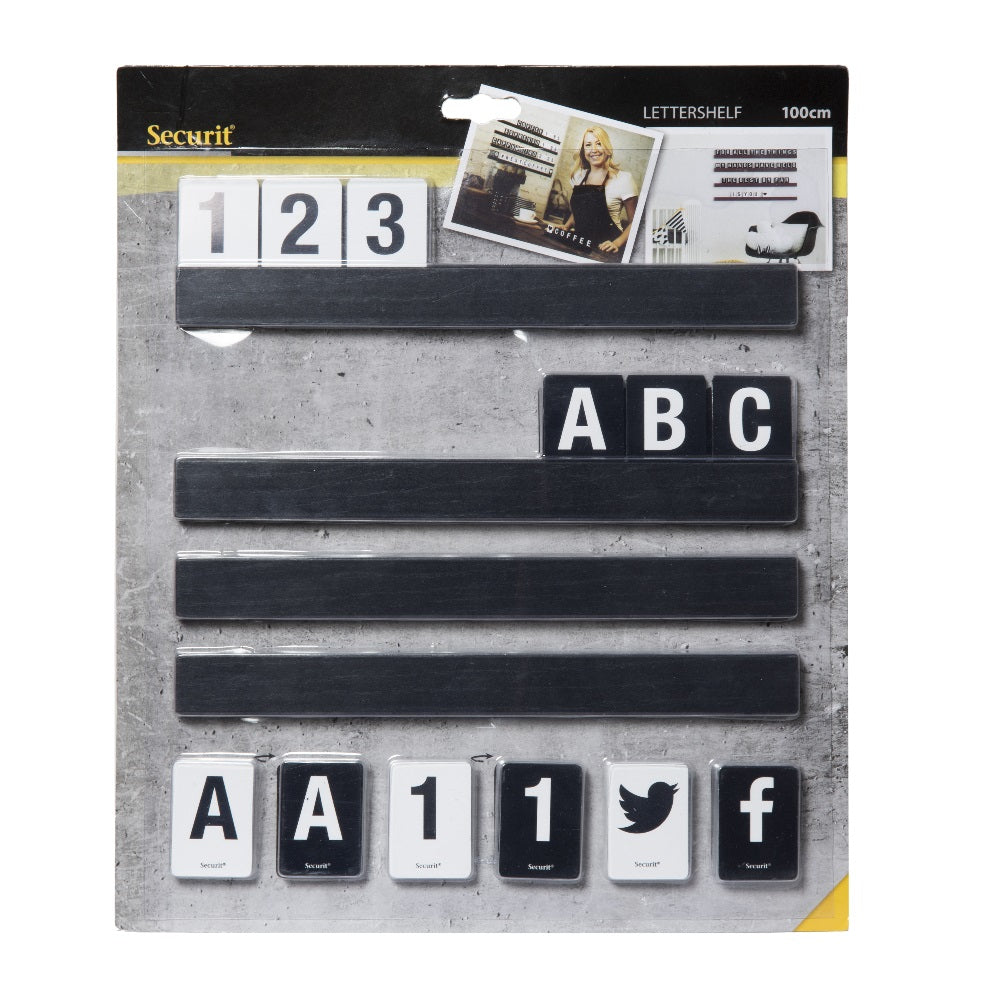 Securit Buchstabenleiste – 100 cm – schwarz