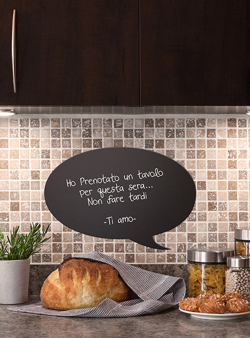 Securit Silhouette-Kreidetafel Sprechblase – 53 × 30 mm – Kunststoff, schwarz – beidseitig, für Kreidemarker