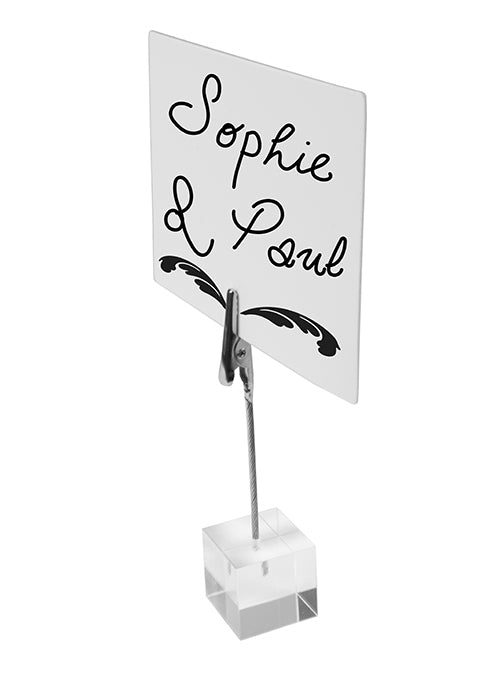 Securit Tischkreidetafel TAG-A8-BL – 74 × 52 mm – Kunststoff, weiss – Tisch – inkl. Marker