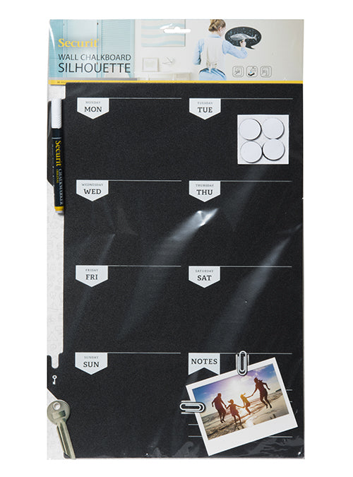 Securit Kreidetafel – 300 × 450 mm – Melamin (beschichtet), schwarz – beidseitig nutzbar – Wandmontage, inkl.