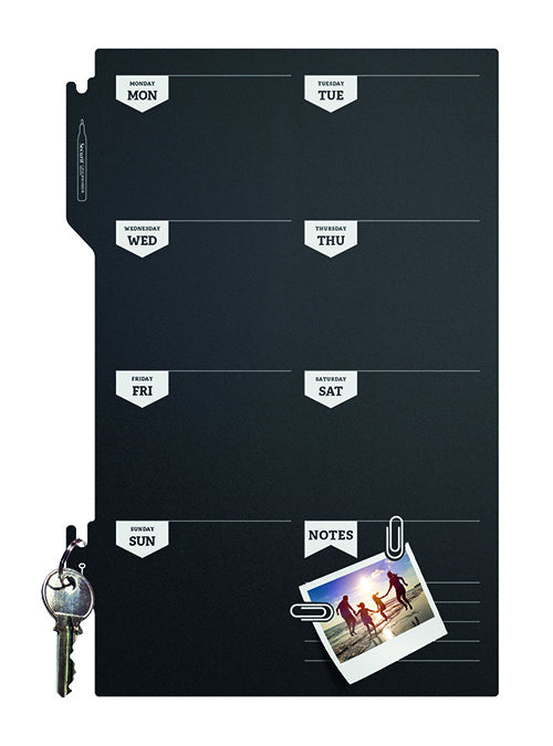 Securit Kreidetafel – 300 × 450 mm – Melamin (beschichtet), schwarz – beidseitig nutzbar – Wandmontage, inkl.