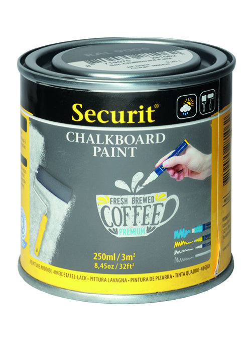 Securit Acryl-Kreidetafellack – Grau – 250 ml – für Kreidestifte