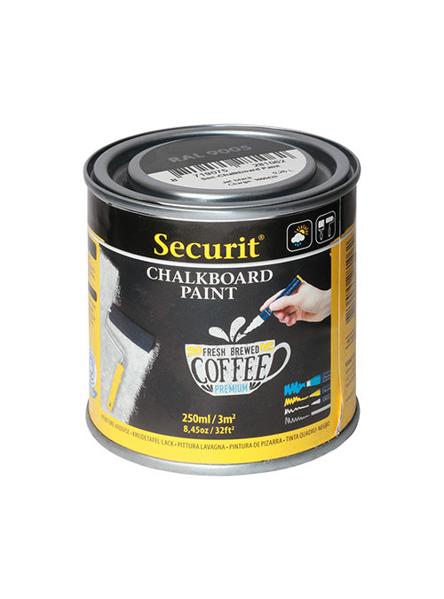 Securit Tafellack – Schwarz – 250 ml – für Glas, Holz, Metall