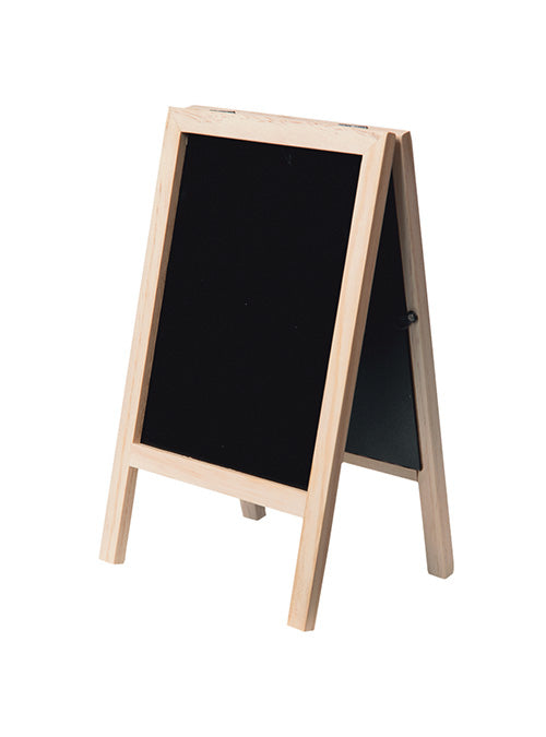 Securit Minikreidetafel – 250 × 152 mm – Holzrahmen, Schwarz – für Kreide & Kreidemarker – inkl. Standfuss