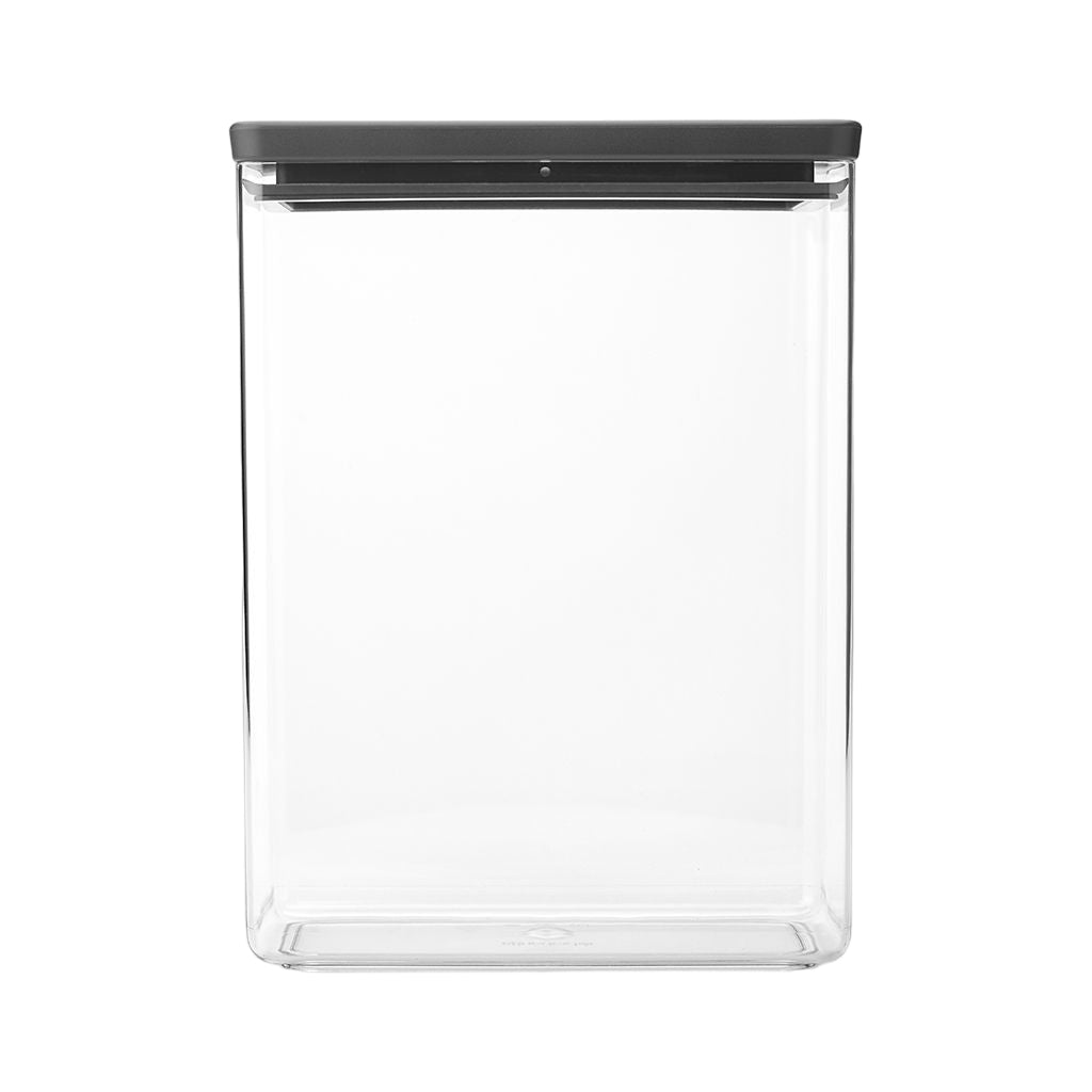 Brabantia Vorratsdose 5,4 l, 22,1 × 11,1 × 29,6 cm, Kunststoff, Grau/Transparent